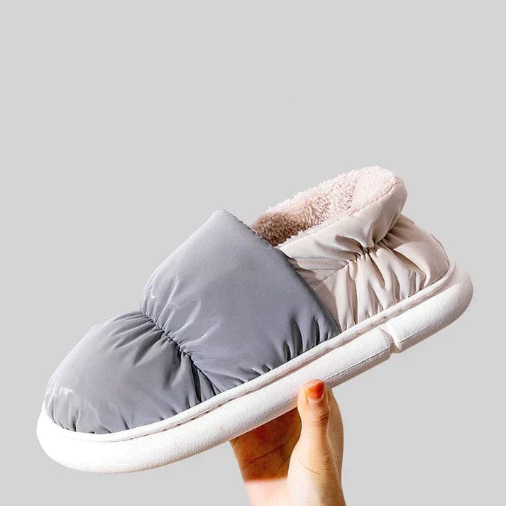 Pavoco Hausschuhe GRAU / 40 - 41 Kuschelige Hausschuhe für Damen warm rutschfest Winter