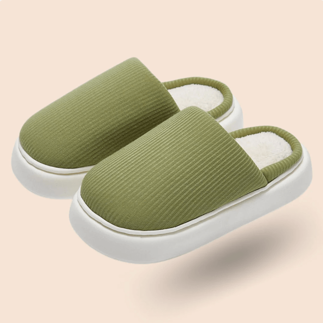 Pavoco Hausschuhe Olivgrün / 36/37 Bequeme Hausschuhe für Unisex warm rutschfest therapeutisch ideal für Zuhause