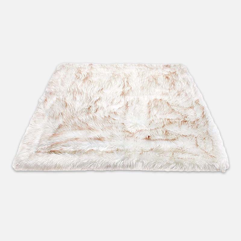 Pavoco Haustierdecken 75X100cm / Weiß-Braun Elegante Haustierdecke für Unisex wasserdicht leicht Kunstpelz Mikro-Wildleder