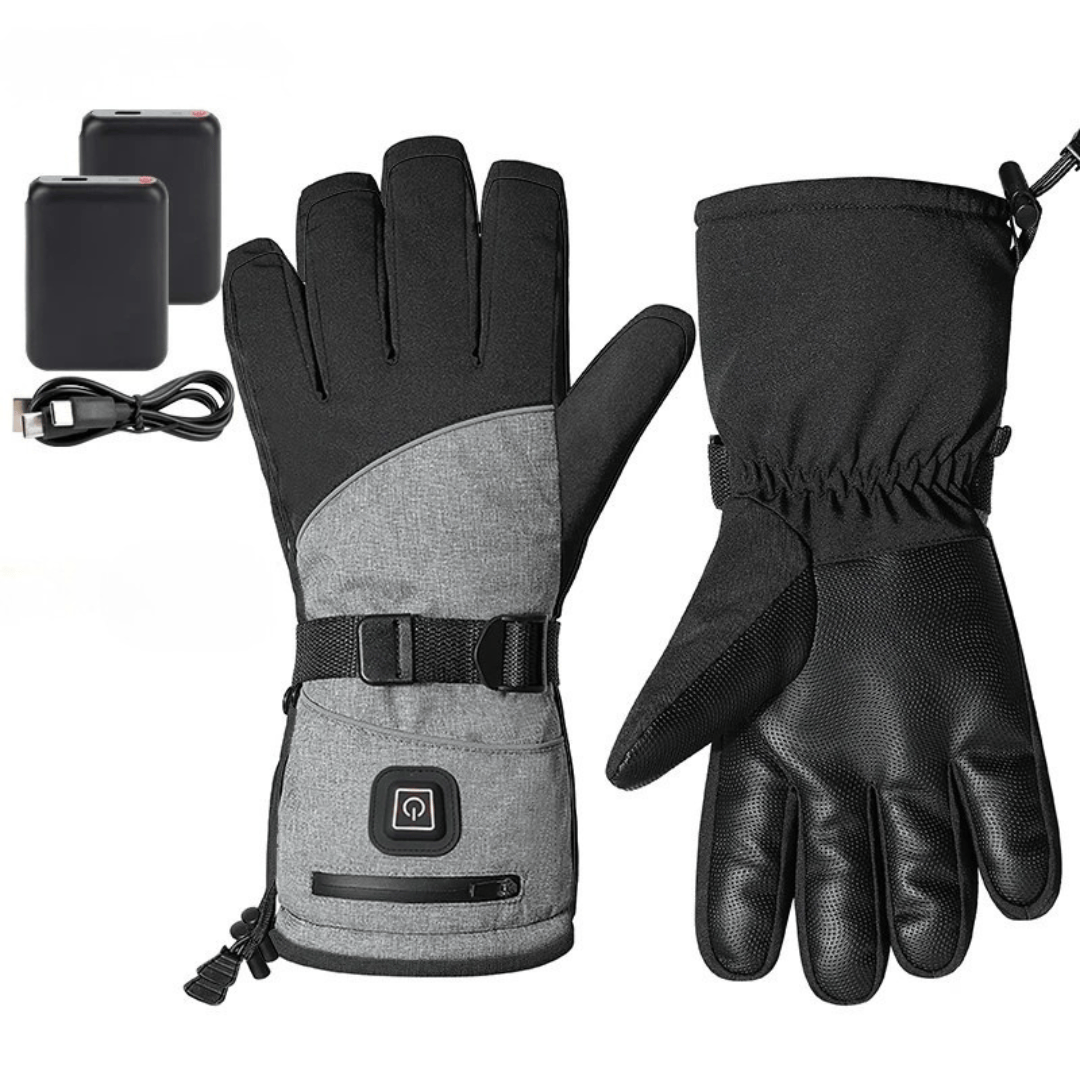 Pavoco Heizdecken Grau Wasserdichte beheizbare Handschuhe für Unisex elektrisch Winter 3 Temperaturstufen