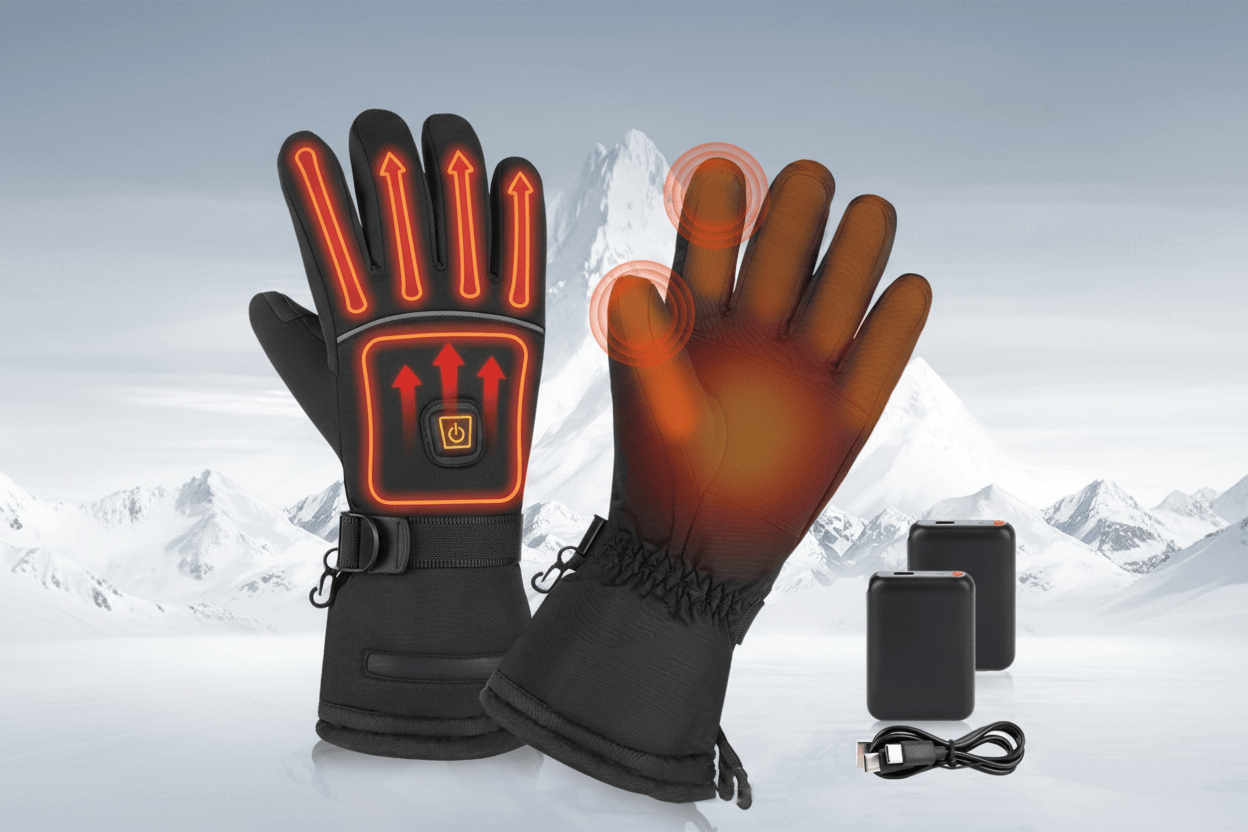 Pavoco Heizdecken Wasserdichte beheizbare Handschuhe für Unisex elektrisch Winter 3 Temperaturstufen