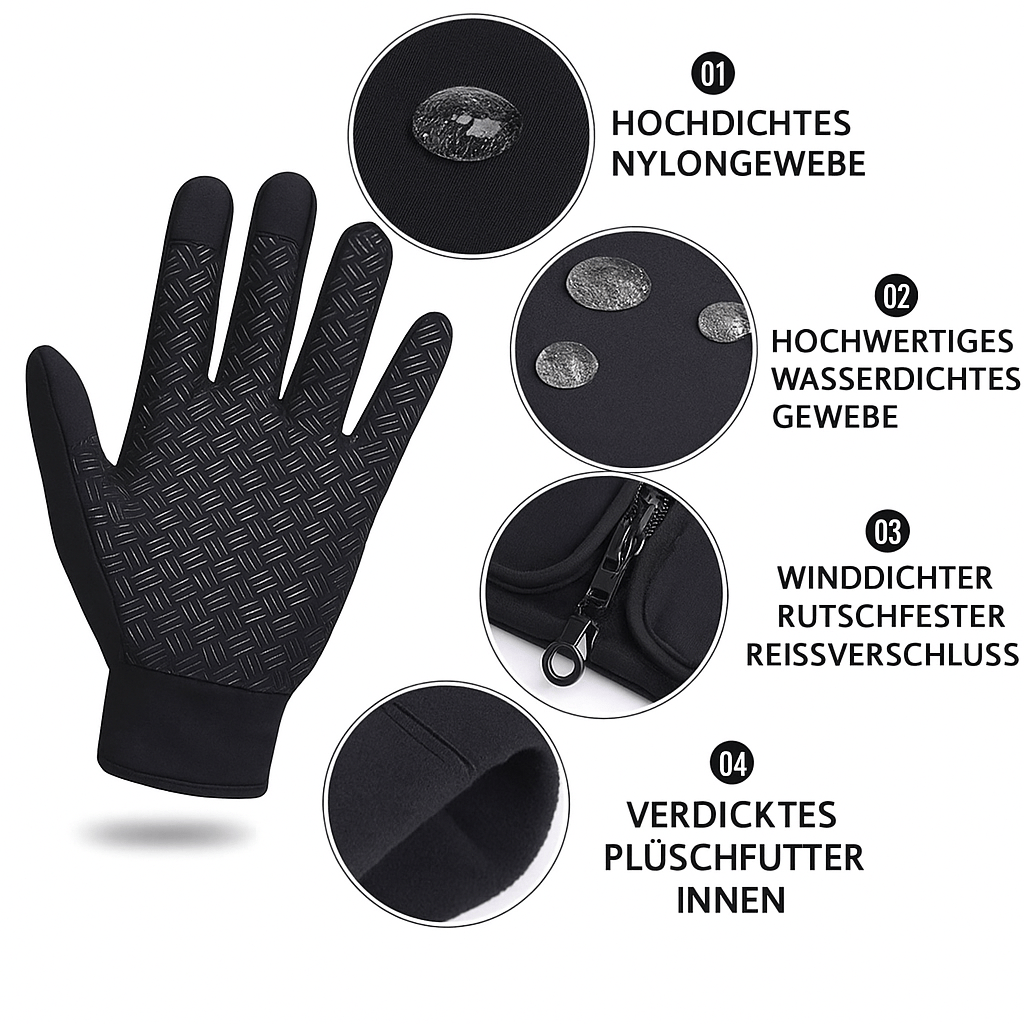 Pavoco Heizdecken Wasserdichte Beheizbare Handschuhe für Unisex Winter Touchscreen Rutschfest