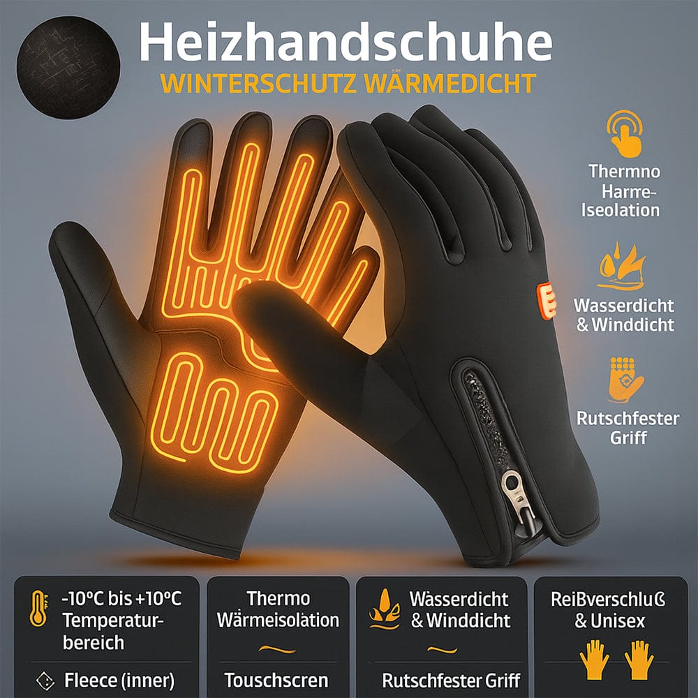 Pavoco Heizdecken Wasserdichte Beheizbare Handschuhe für Unisex Winter Touchscreen Rutschfest
