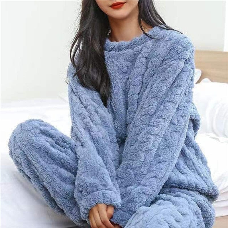 Pavoco Herren Schlafanzüge & Loungewear Blau Kuscheliges Fleece Pyjama für Damen weich atmungsaktiv ideal für entspannte Nächte