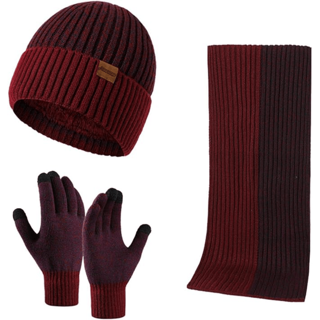 Pavoco Hüte & Handschuhe Stilvolles Winterset für Herren Mütze Handschuhe warm elastisch Strick