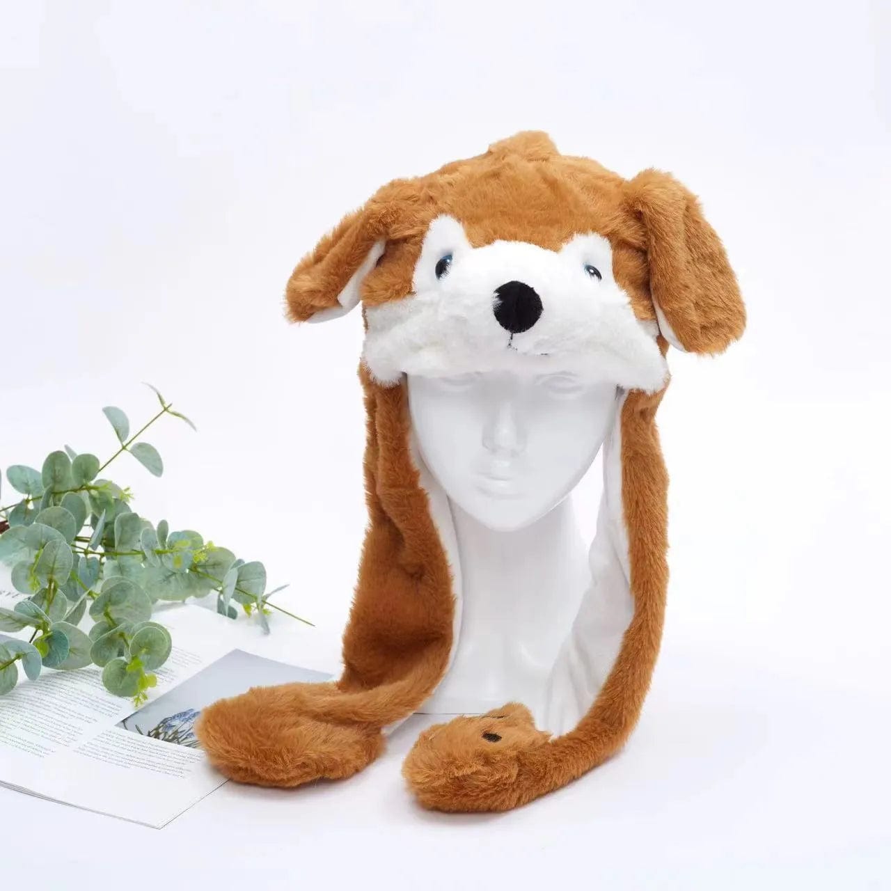 Pavoco Hüte & Mützen Brauner Hund Lustiger Winterhut für Unisex mit beweglichen Ohren und Plüschmaterial