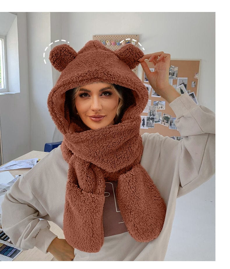 Pavoco Hüte & Mützen Dunkelgrau Kuschelige Mütze und Schal Set Damen warm weich Winteraccessoire Fleece