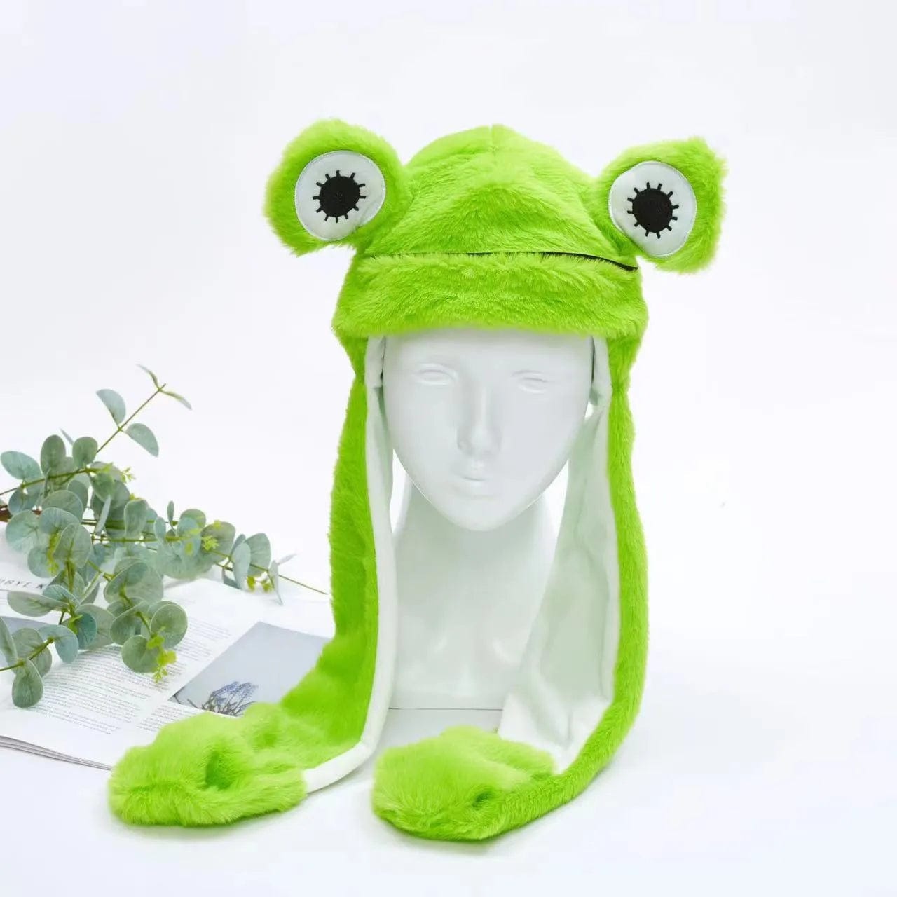 Pavoco Hüte & Mützen Frosch Lustiger Winterhut für Unisex mit beweglichen Ohren und Plüschmaterial