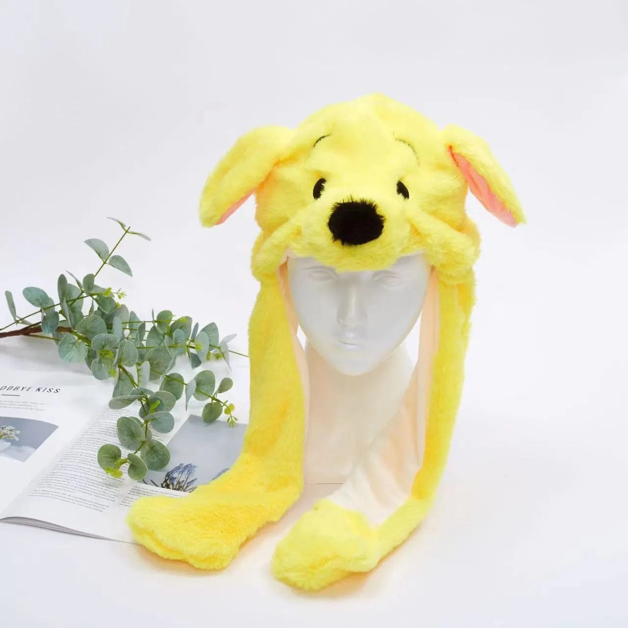 Pavoco Hüte & Mützen Gelber Hund Lustiger Winterhut für Unisex mit beweglichen Ohren und Plüschmaterial