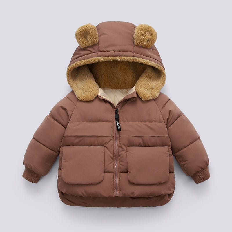 Pavoco Jacken Braun / 90 Verspielte Winterjacke für Kinder gefüttert mit Kapuze und Ohren warm atmungsaktiv