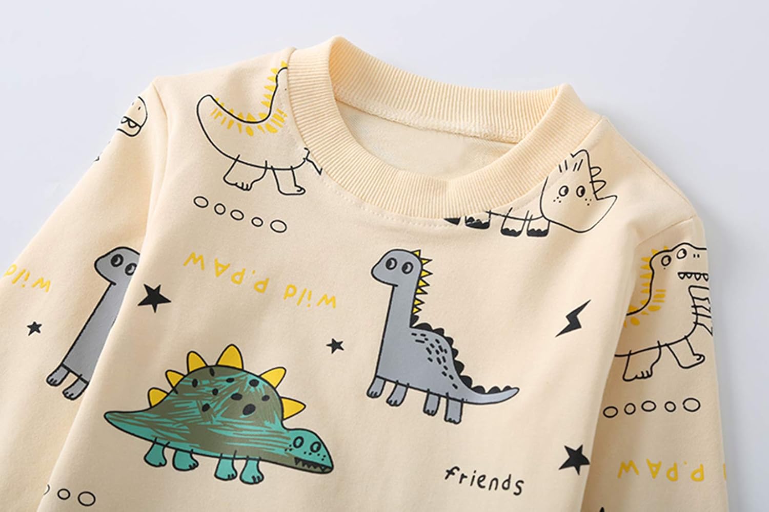 Pavoco Jungenbekleidung Lustiges Jungen-Kleidungsset mit Dinosaurier-Print atmungsaktiv für kleine Abenteurer