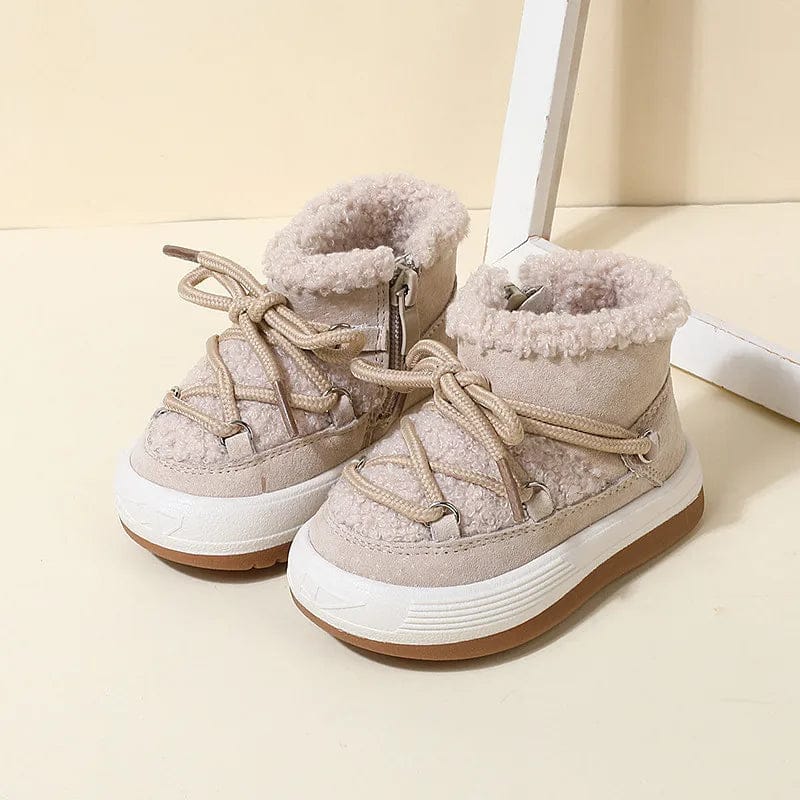 Pavoco Kinder Schuhe Beige / 15 Gefütterte Winterschuhe für Kinder rutschfest warm mit Profilsohle Winter