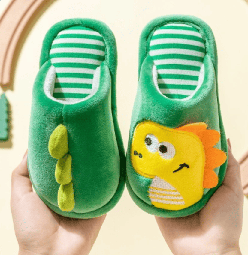 Pavoco Kinder Schuhe Grün / 25–26 Kuschelige Hausschuhe für Kinder warm rutschfest Dino-Design Freizeit