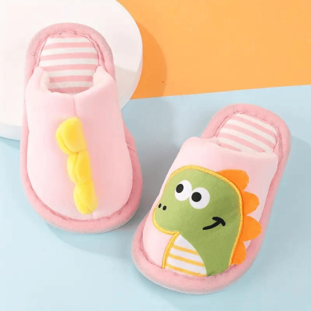 Pavoco Kinder Schuhe Rosa / 25–26 Kuschelige Hausschuhe für Kinder warm rutschfest Dino-Design Freizeit