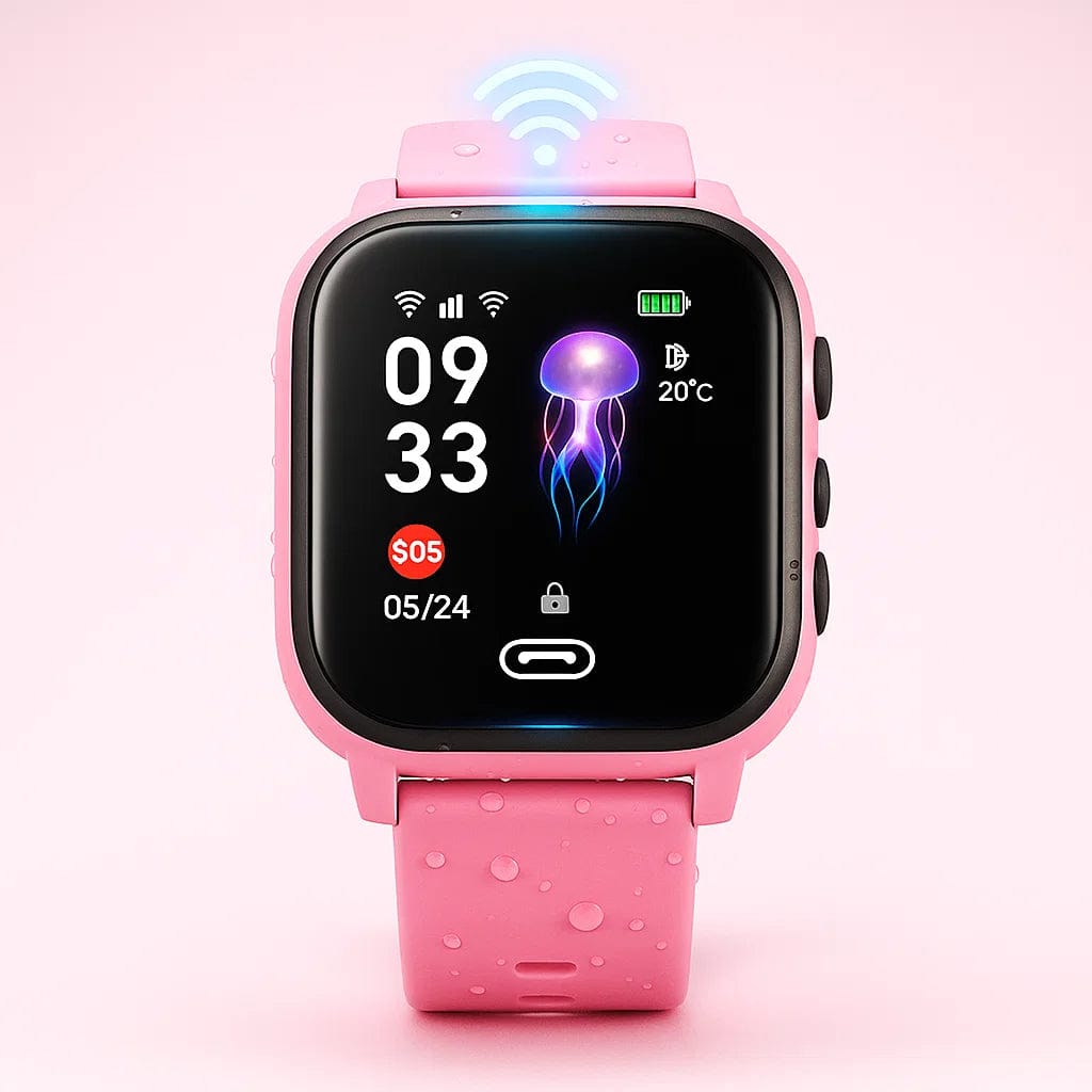 Pavoco Kinder-Smartwatches Rosa Wasserdichte Kinder Smartwatch mit GPS leicht und Kamera 4G