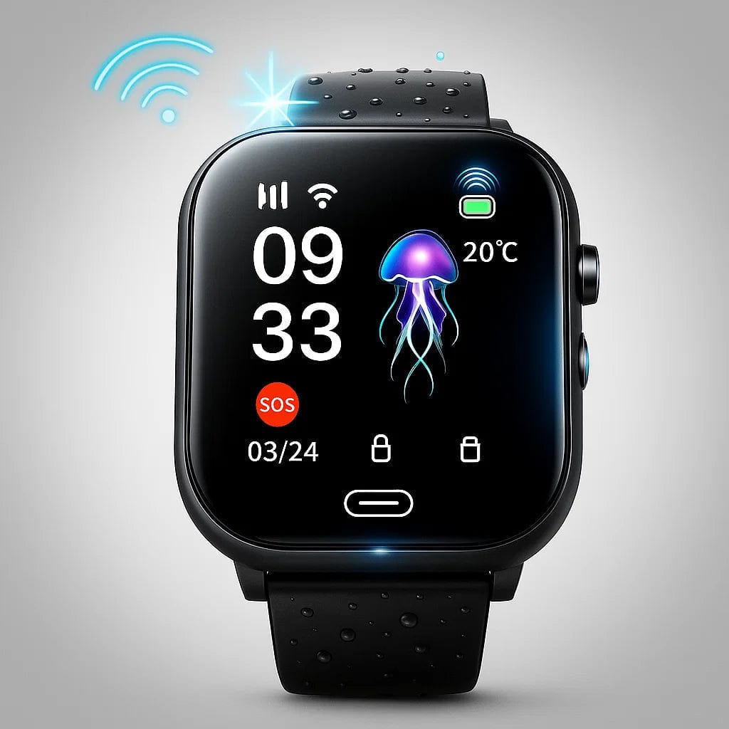 Pavoco Kinder-Smartwatches Schwarz Wasserdichte Kinder Smartwatch mit GPS leicht und Kamera 4G