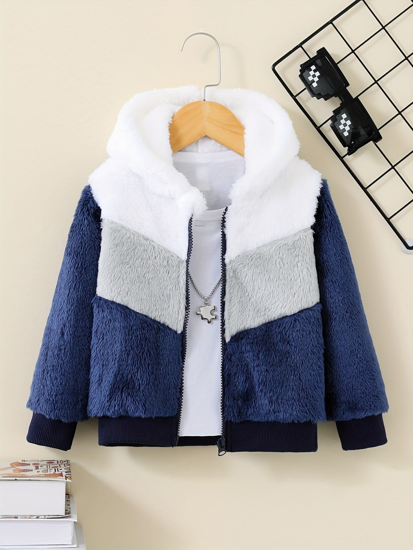 Pavoco Kinder Sweatshirts & Hoodies Weiß / 3-4 Jahre Weicher Fleece-Kapuzenpullover für Kinder warm atmungsaktiv