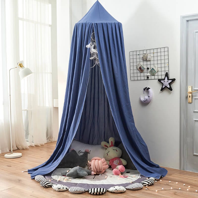 Pavoco Kinderbettwäsche Königsblau Weiches Hängedach für Kinder atmungsaktiv vielseitig elegant Polyester 250 cm