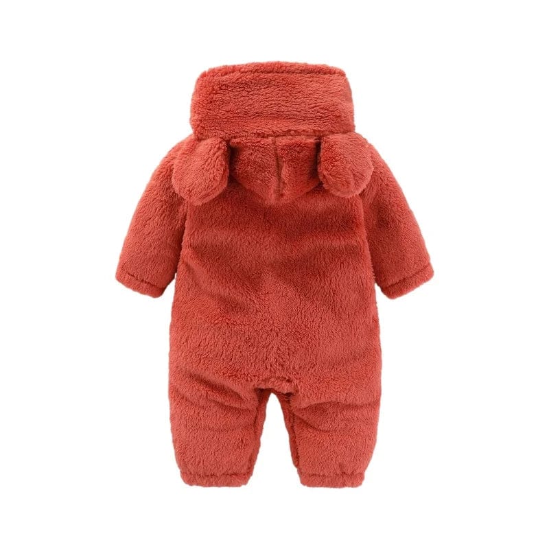Pavoco Kinderbodys und Jumpsuits Weicher Teddy-Einteiler für Kinder mit Ohren warm atmungsaktiv Winter