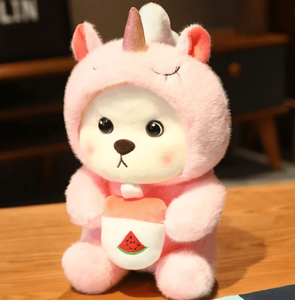 Pavoco Kissen Hellrosa Weiches Plüschkissen für Kinder und Erwachsene kuschelig Geschenkidee 23 cm