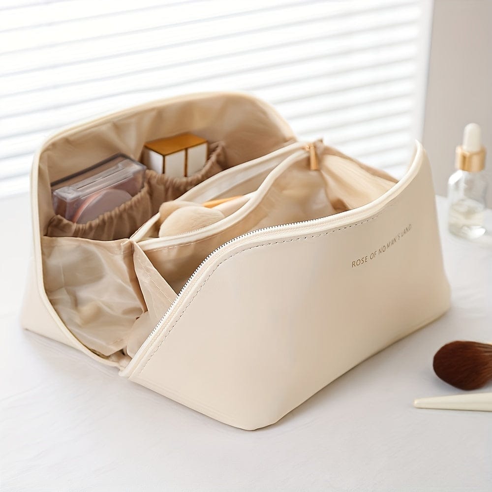 Pavoco Kosmetik- und Make-up-Zubehör Weiß Luxuriöser Make up Organizer für Damen kompakt wasserabweisend ideal für Reisen
