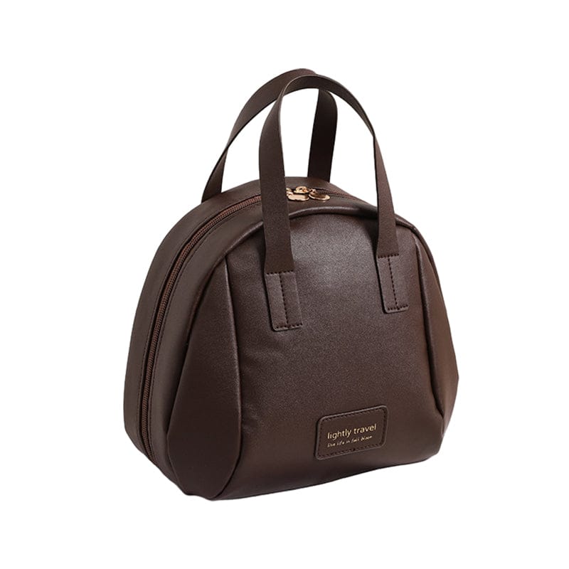 Pavoco Kosmetiktaschen Braun Vielseitige Kosmetiktasche für Damen wasserabweisend aus PU-Leder elegant