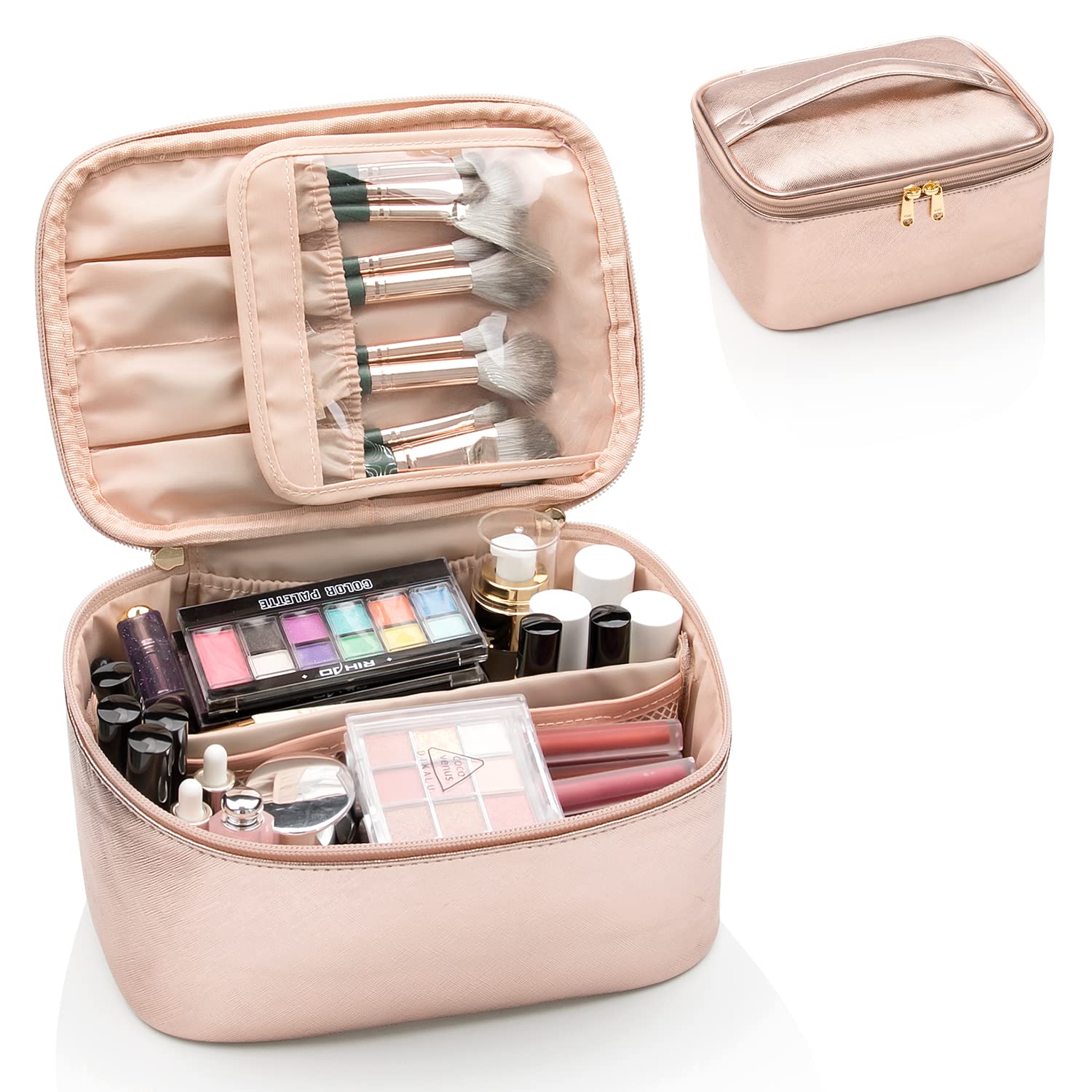 Pavoco Kosmetiktaschen & -etuis Praktischer Make-up Organizer für Damen tragbar mit verstellbaren Fächern groß