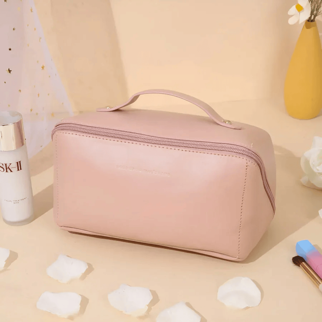 Pavoco Kosmetiktaschen & Organizer Rosa Wasserdichte Kosmetiktasche für Damen geräumig elegant für Reisen und Make-up