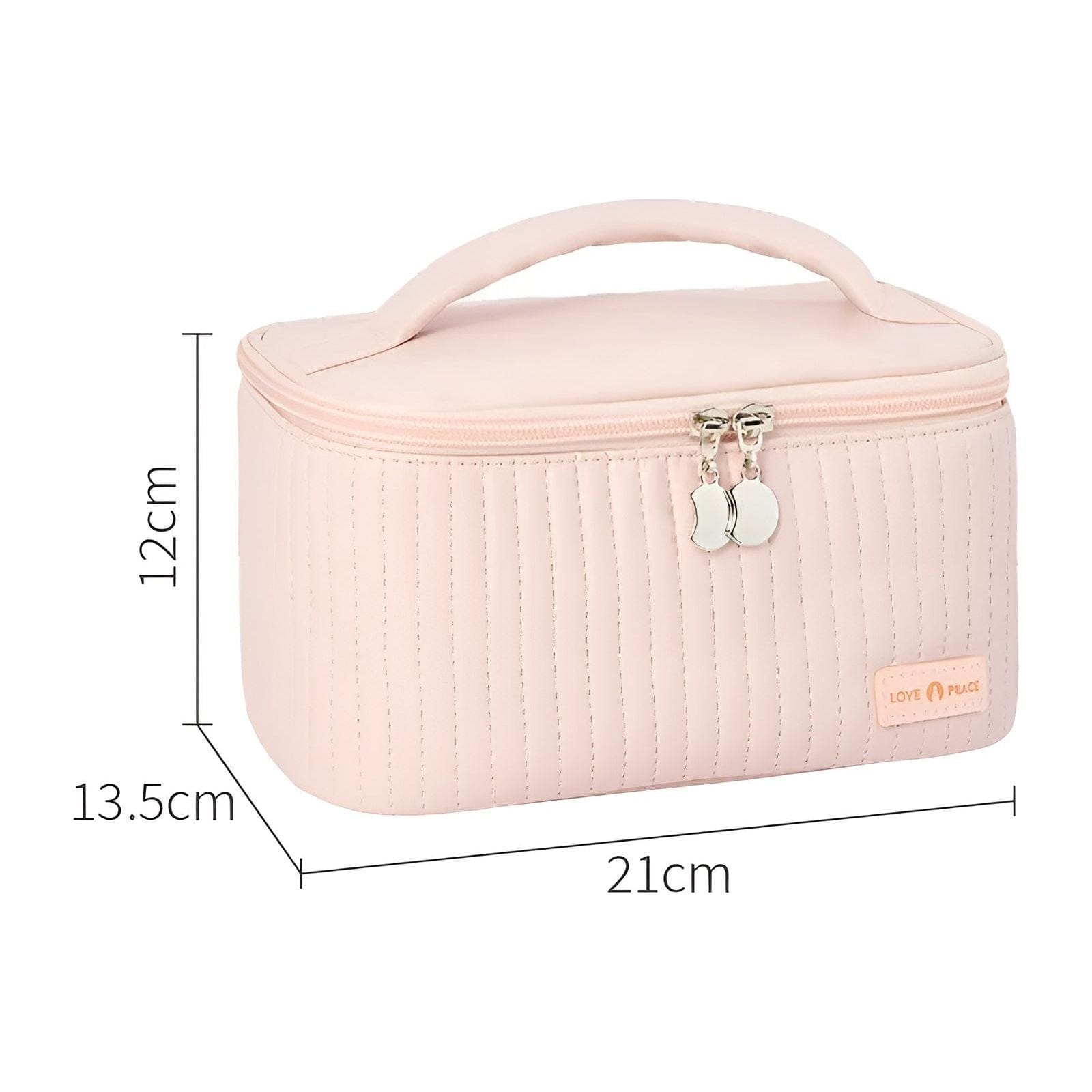 Pavoco Kosmetiktaschen Rosa Elegante Kosmetiktasche für Damen kompakt aus PU-Leder mit praktischen Fächern