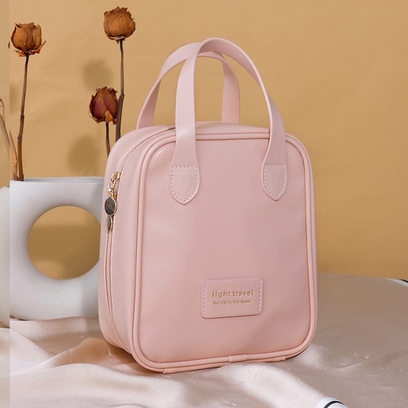 Pavoco Kosmetiktaschen Rosa Praktische Kosmetiktasche Damen leicht tragbar aus PU-Leder vielseitig für Reisen