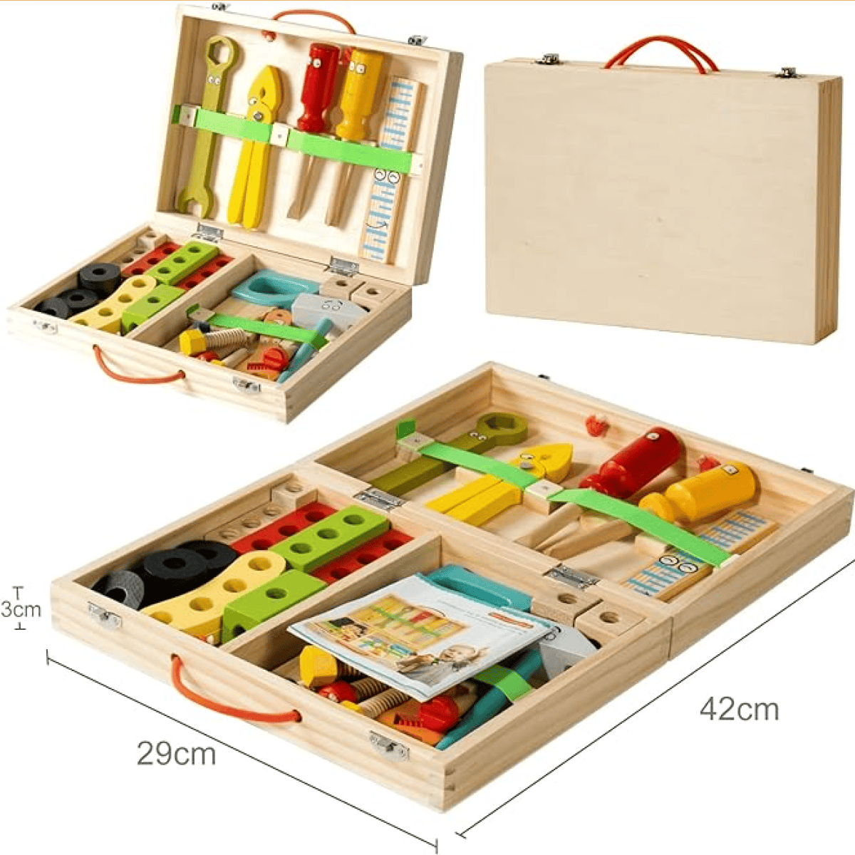 Pavoco Lern- und Bildungsspielzeug Default Kreativer Werkzeugkasten für Kinder interaktiv lehrreich umweltfreundlich Spielzeug