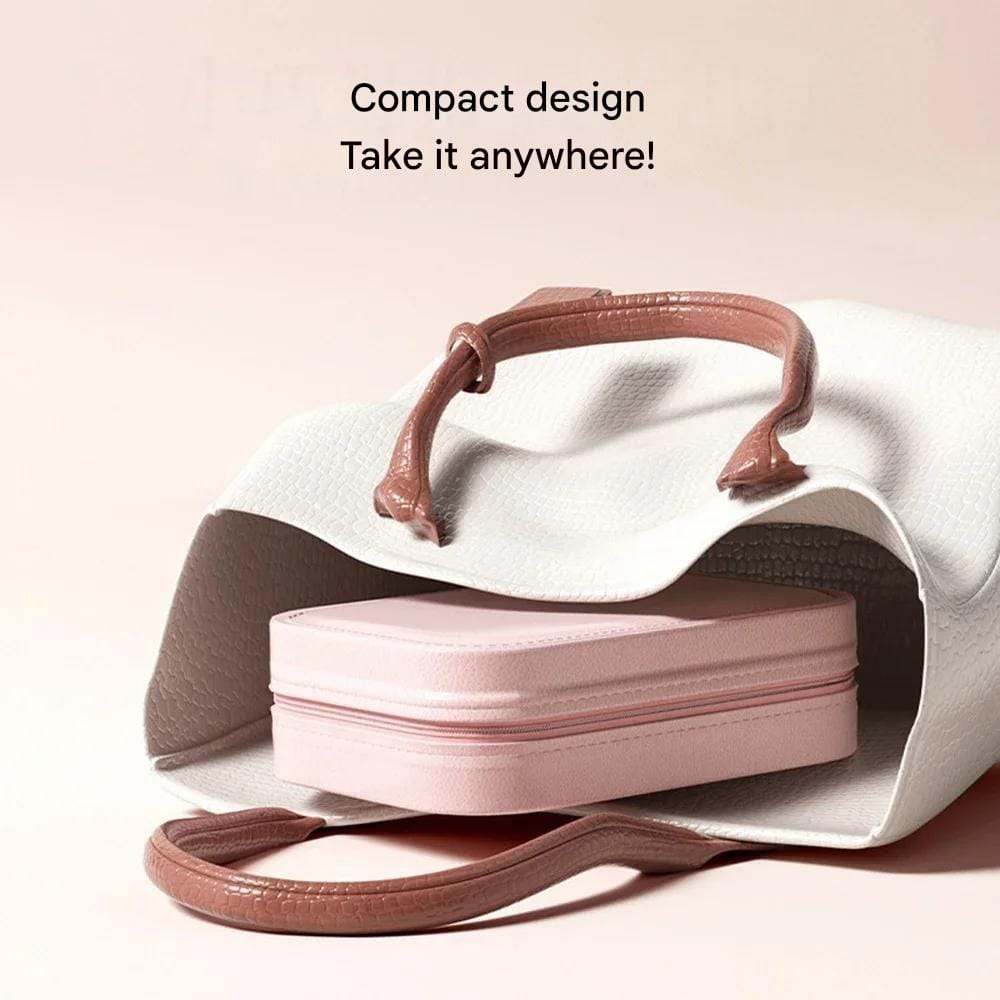 Pavoco Makeup-Organizer Kompakter Make up Organizer für Damen tragbar wasserdicht mit LED Spiegel