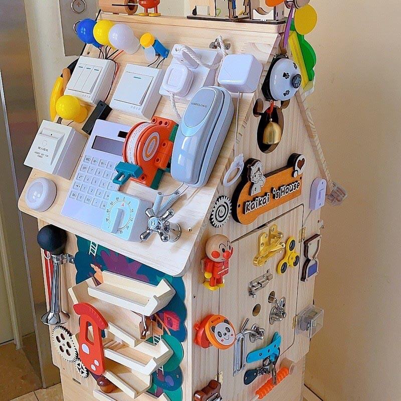 Pavoco Montessori Spielzeug Multifunktionales Holzspielzeug für Kinder ab 2 Jahren sicher lehrreich kreativ