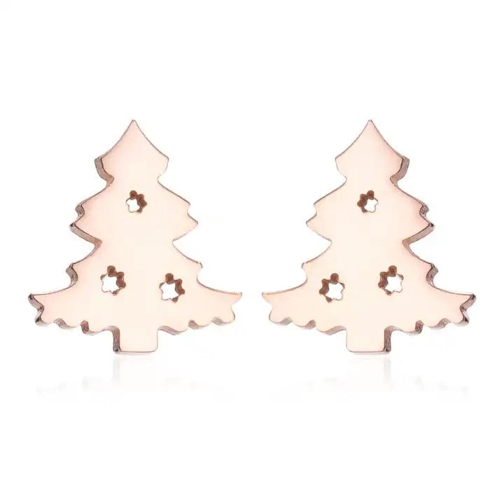Pavoco Ohrringe Weihnachtsbaum / Roségold Elegante Ohrringe für Damen aus 925er Silber festlich Weihnachtsdesign