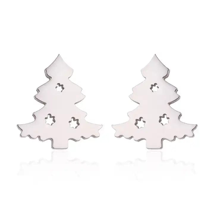 Pavoco Ohrringe Weihnachtsbaum / Silber Elegante Ohrringe für Damen aus 925er Silber festlich Weihnachtsdesign