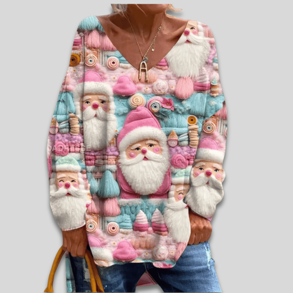 Pavoco Pullover A / S Lustiger Weihnachtspullover für Damen oversized weich gemütlich