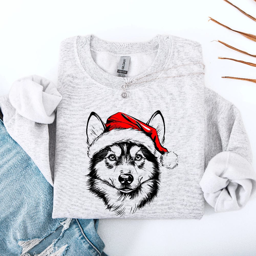 Pavoco Pullover Lustiger Weihnachtspullover für Unisex gemütlich mit Husky-Motiv