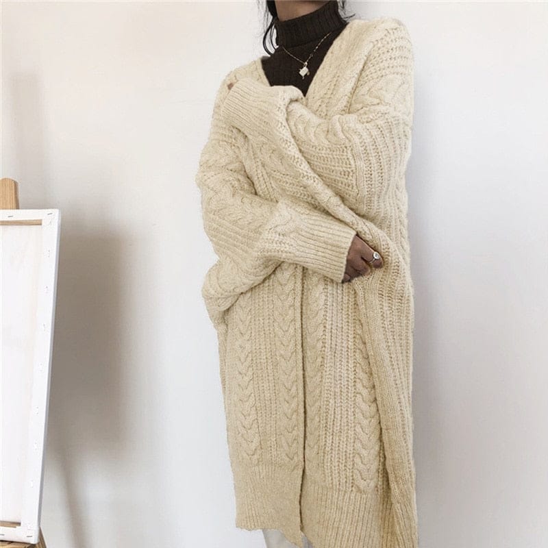Pavoco Pullover & Strickjacken Beige / Einheitsgröße Bequeme Strickjacke für Damen aus Wolle langarm zeitlos elegant Winter