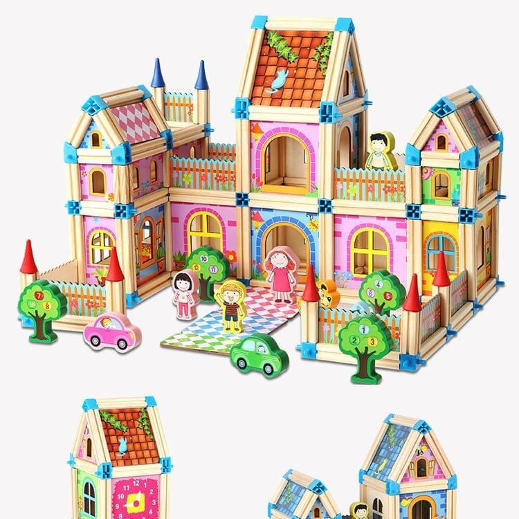 Pavoco Puppenhäuser & Spielsets Kreativer Puppenhaus Bausatz für Kinder aus Holz interaktiv nachhaltig fördert Feinmotorik