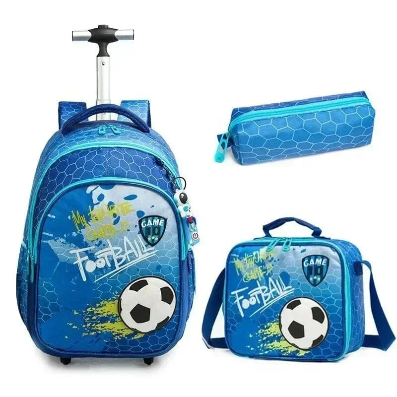 Pavoco Rucksäcke Fußball – Blau Zephira | ergonomischer Schulrucksack für Kinder vielseitig