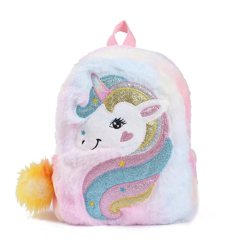 Pavoco Rucksäcke Weiß - Rosa Einhorn | niedlicher Plüsch-Rucksack für Kinder leicht