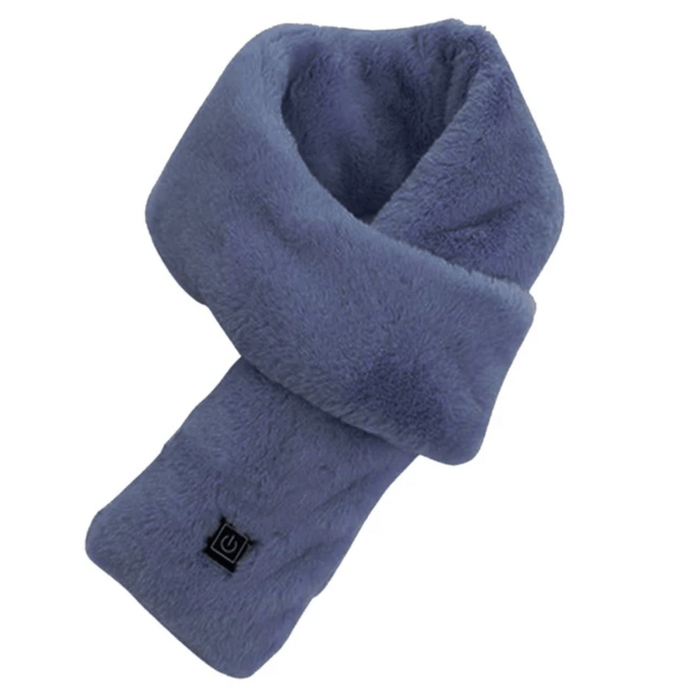 Pavoco Schals Blau Wärmender Kunstfell Schal für Damen stilvoll USB beheizt Winter elegant