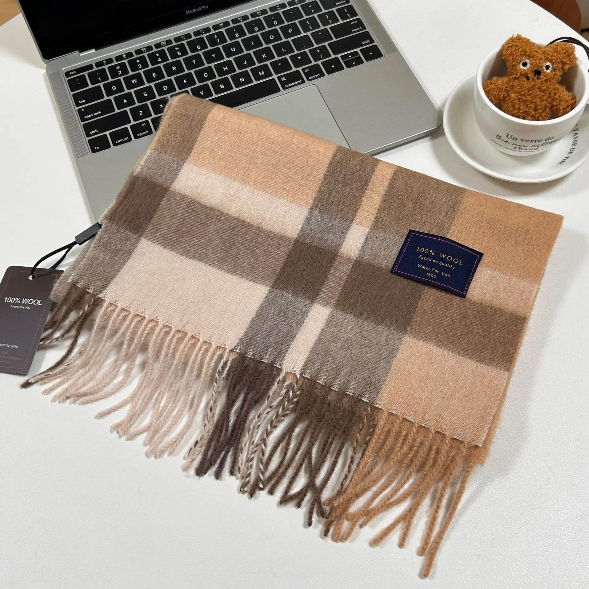 Pavoco Schals & Tücher 2 Eleganter Wollschal für Unisex warm vielseitig Winter aus 100 % Wolle