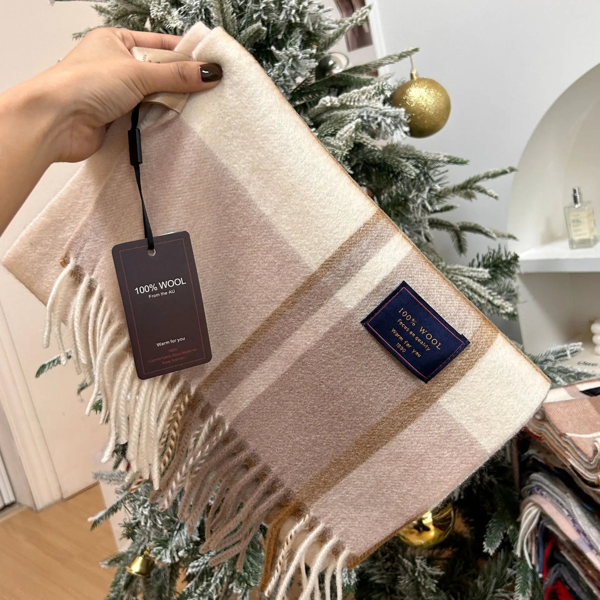 Pavoco Schals & Tücher 8 Eleganter Wollschal für Unisex warm vielseitig Winter aus 100 % Wolle