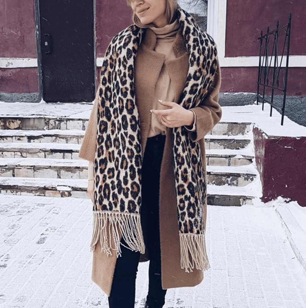 Pavoco Schals & Tücher Default Elegantes Halstuch für Damen weich vielseitig mit Leopardenmuster