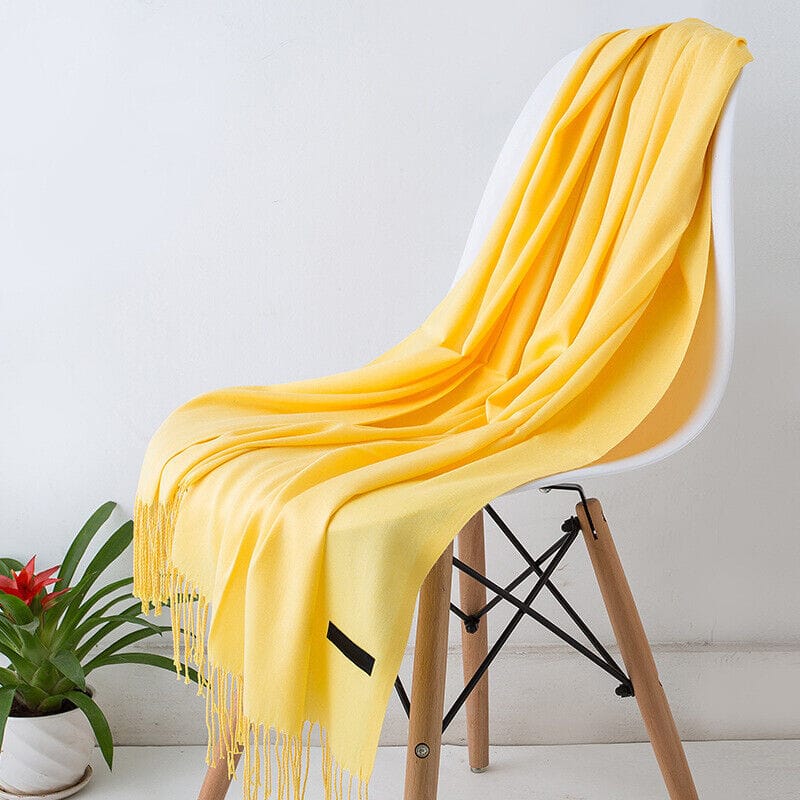 Pavoco Schals & Tücher Gelb Eleganter Kaschmir Schal für Damen warm vielseitig hochwertig