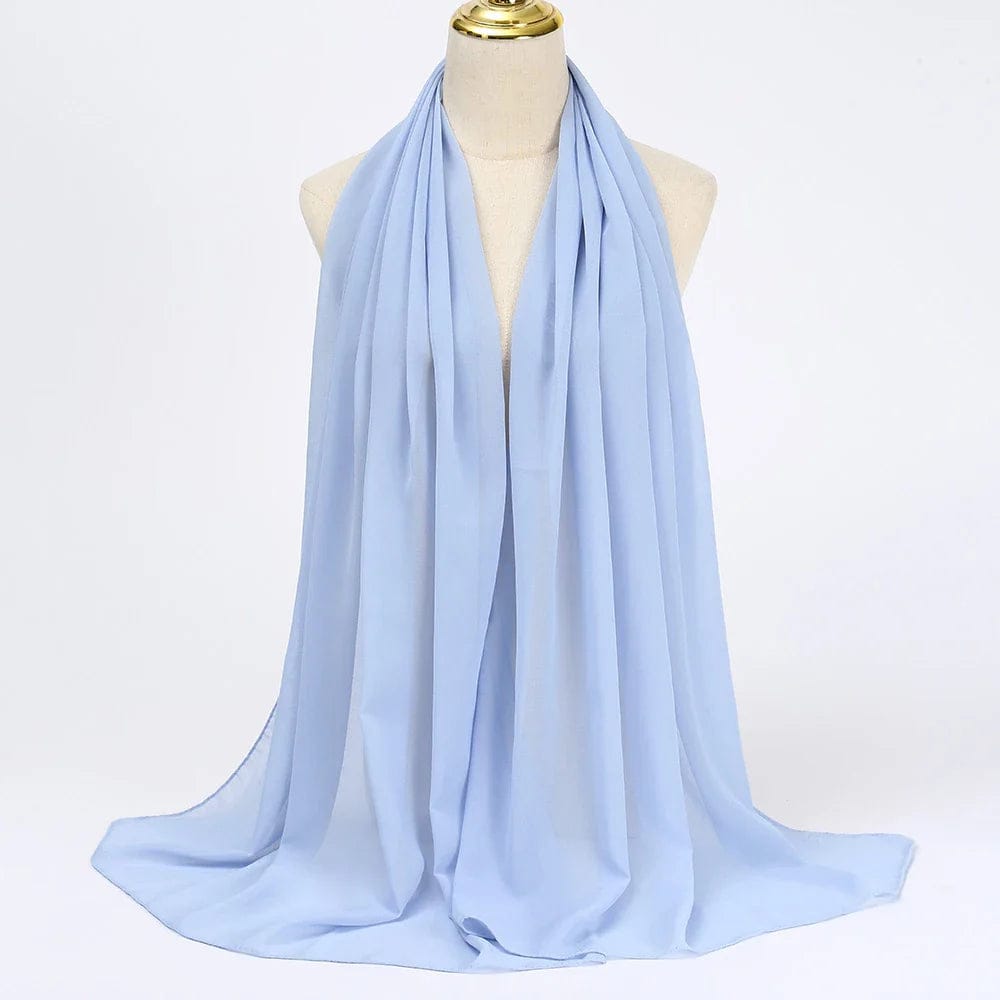 Pavoco Schals & Tücher Hellblau Eleganter Chiffon Schal für Damen atmungsaktiv vielseitig ganzjährig