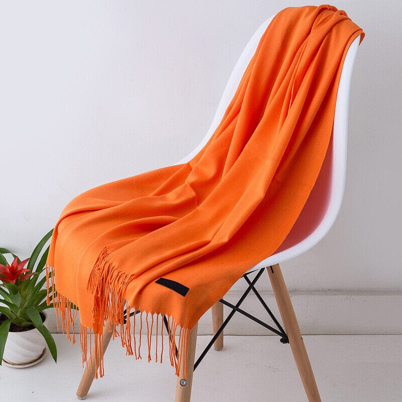 Pavoco Schals & Tücher Orange Eleganter Kaschmir Schal für Damen warm vielseitig hochwertig