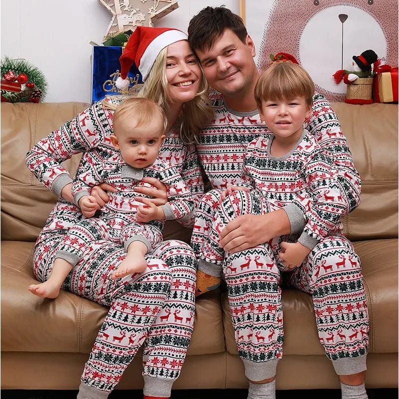 Pavoco Schlafanzüge Kuschelige Familienpyjamas für Unisex weich festlich Weihnachtsdesign