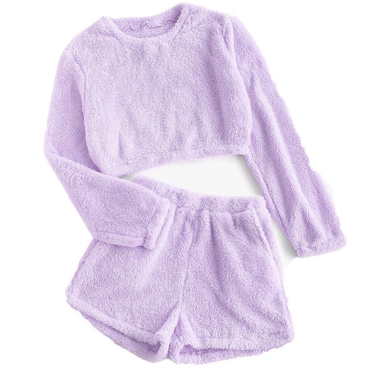 Pavoco Schlafanzüge & Loungewear Lavendel / S Kuscheliger Plüsch Schlafanzug für Damen bequem weich ideal für Zuhause